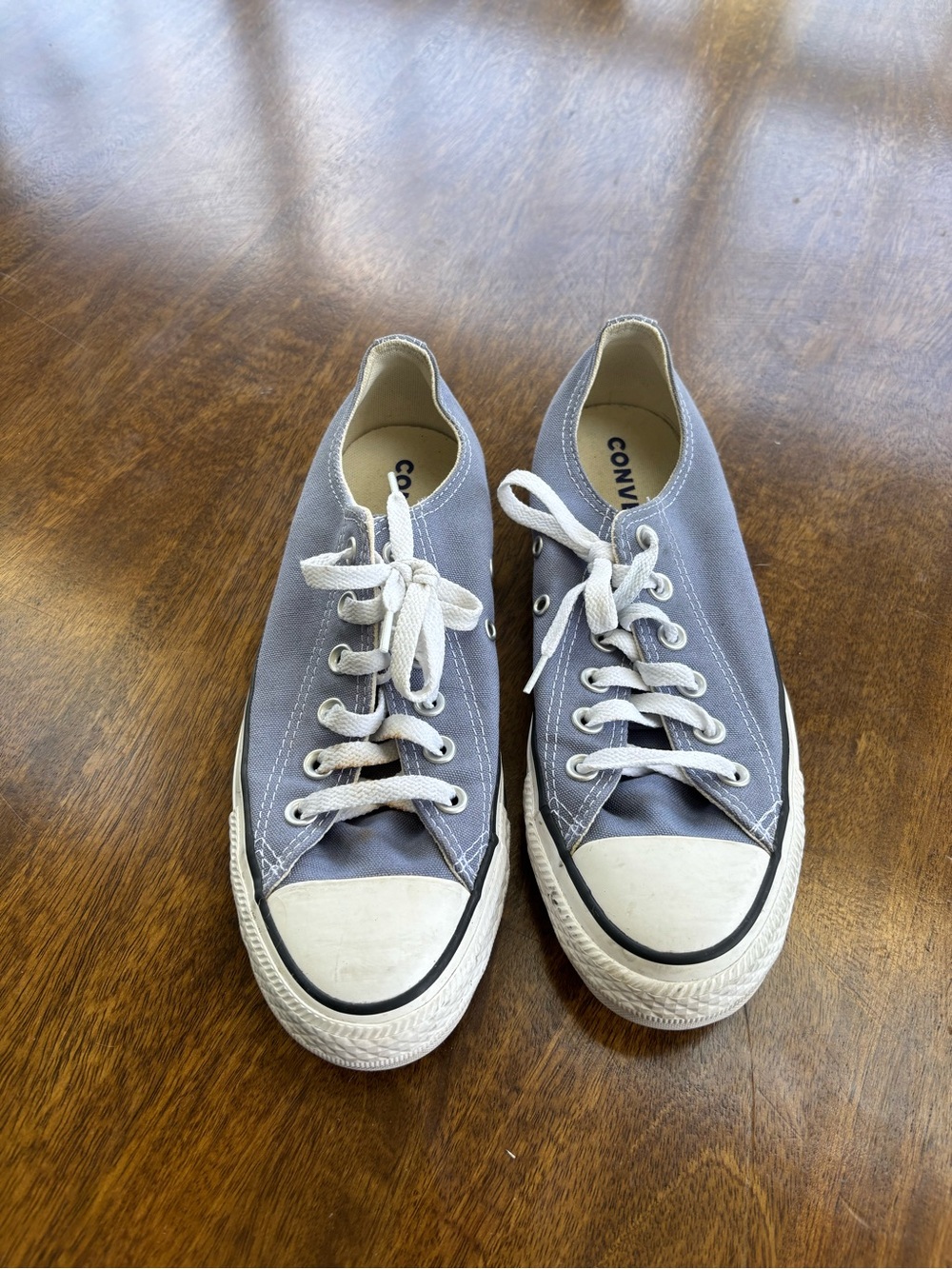 Converse Low Top Canvas Sneakers in Slate Blue with White Accents